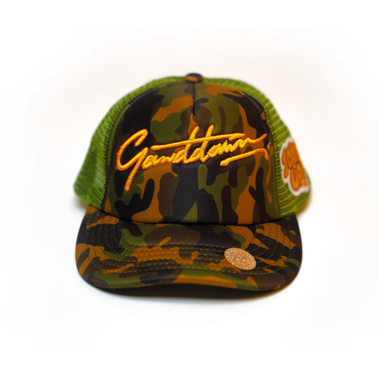 Camo Orange Trucker
